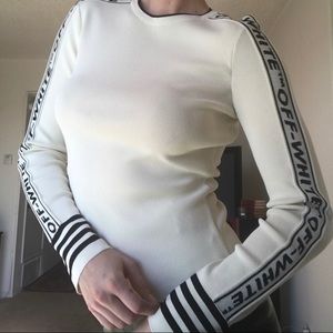 OFF WHITE tennis knit crewneck sweater size 40/medium